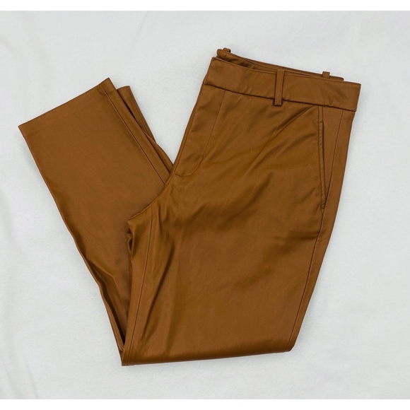 Zara Soft Faux Leather Straight Leg Pants - Picture 1 of 8